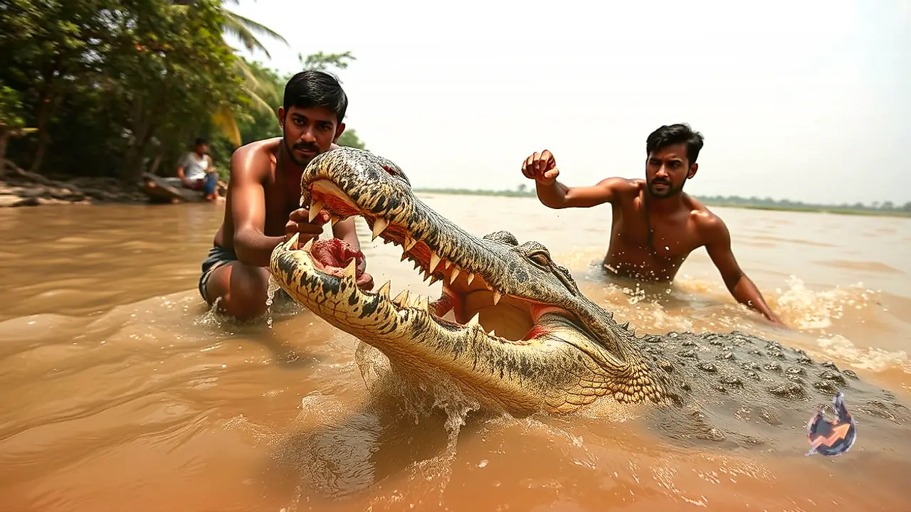 Brothers Battle Crocodile in Mahanadi for 90 Minutes, Pulling Man from Predator's Jaws