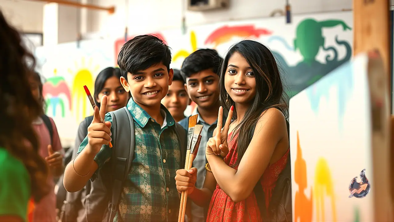 Brushstrokes of Brotherhood: Indian School Students Paint Vision of Harmony for 2027 Italy Exhibition