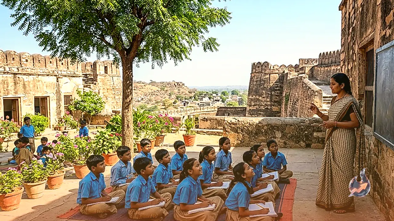 बुंदेलखंड के महोबा में पहाड़ी किले पर स्थित 120 साल पुराना स्कूल आज भी संवार रहा बच्चों का भविष्य