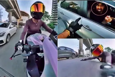 Female Biker Siya Hit by Car in Gurugram, Live Video Surfaces from Golf Course Road