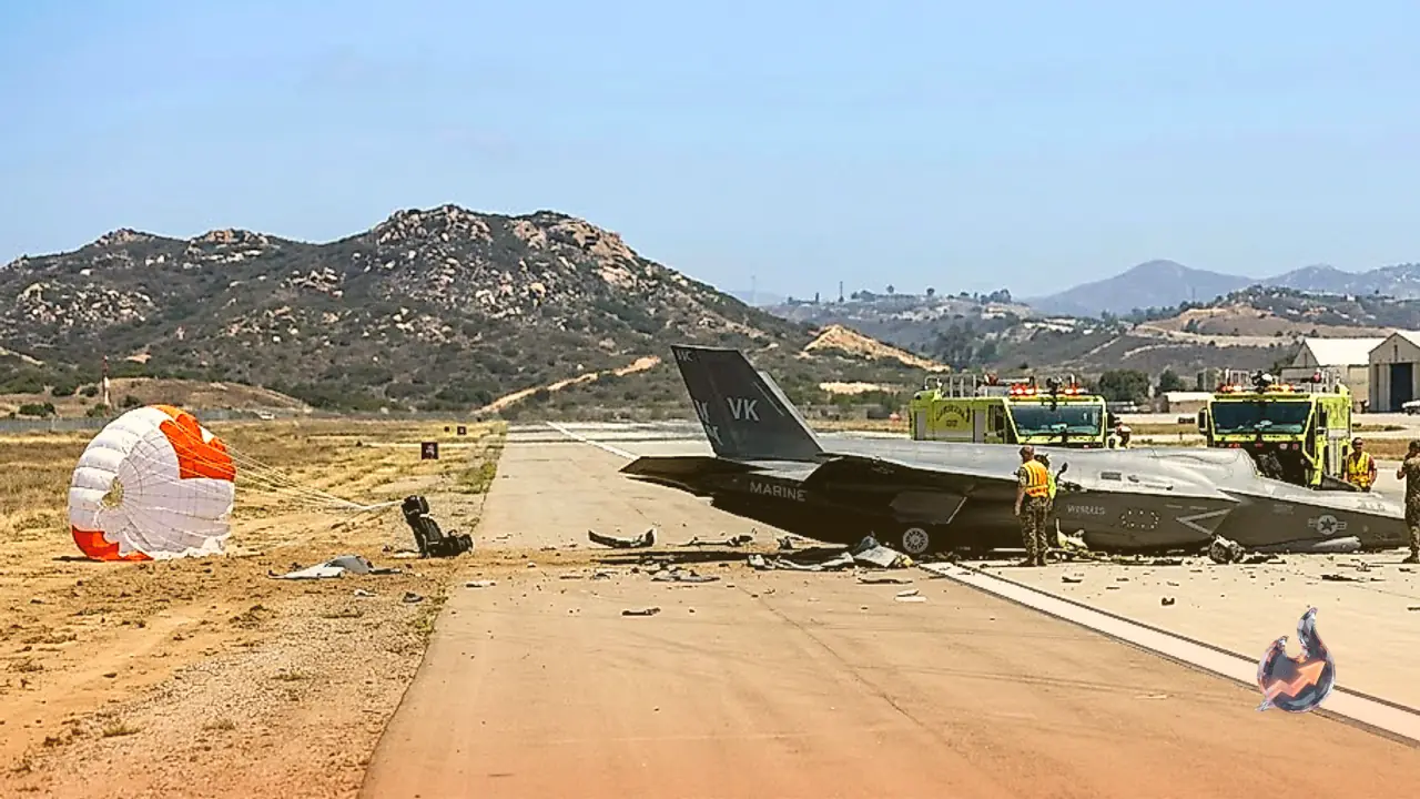 US Marine Corps F-35B Stealth Fighter Crashes During Landing in California as Pilot Ejects Safely