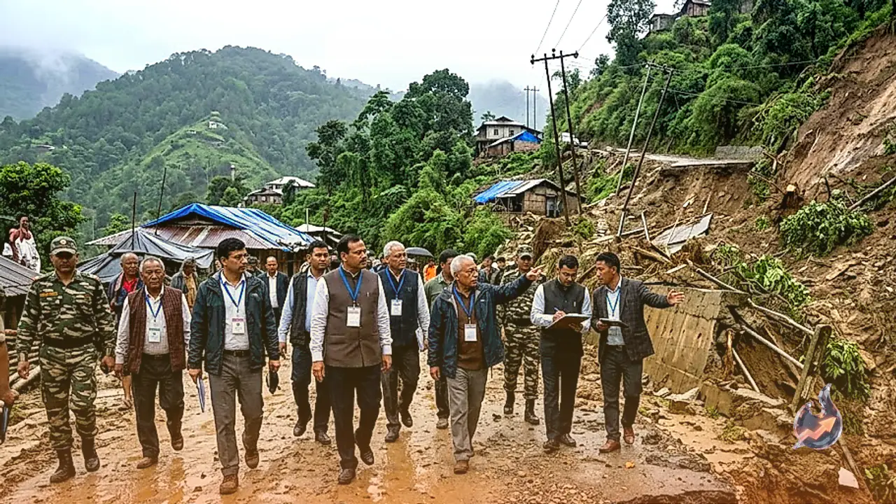 Central MHA and NDMA Team Inspects Monsoon Devastation in Nagaland's Mon District