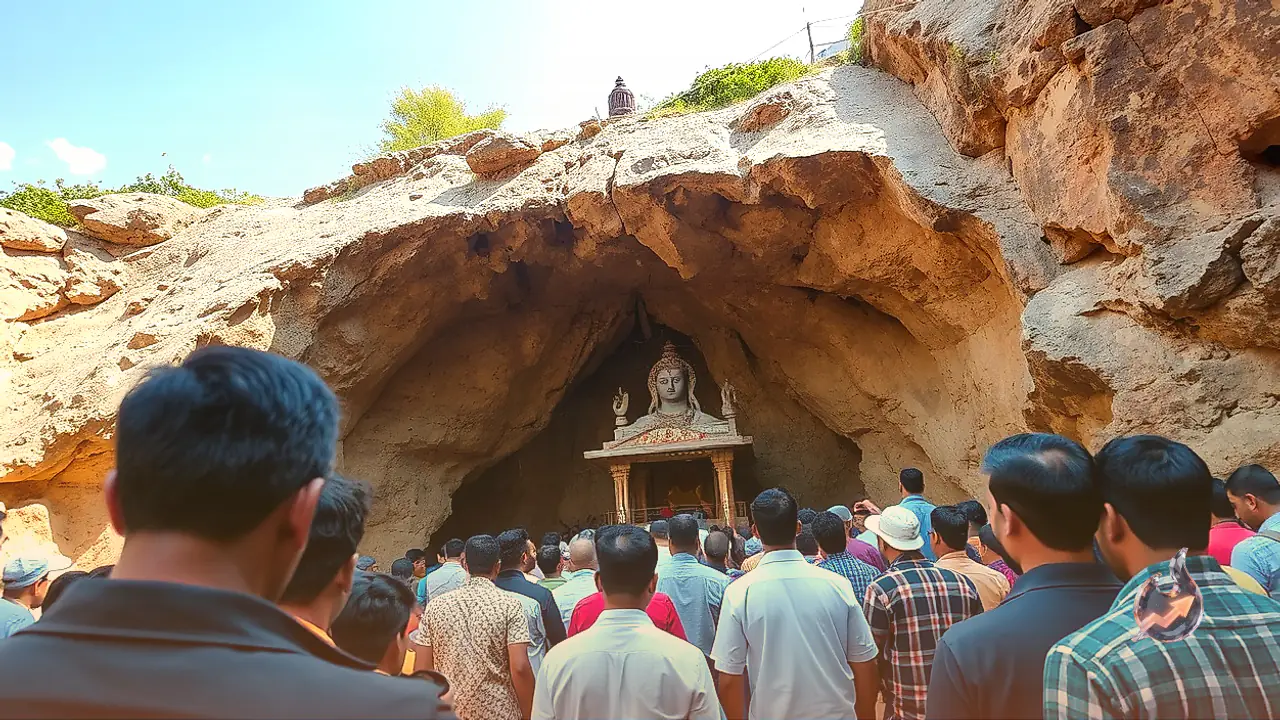 Centuries Old Hilltop Shiva Temple Near Hyderabad Reveals Underground Lingam Through Rock Crevice