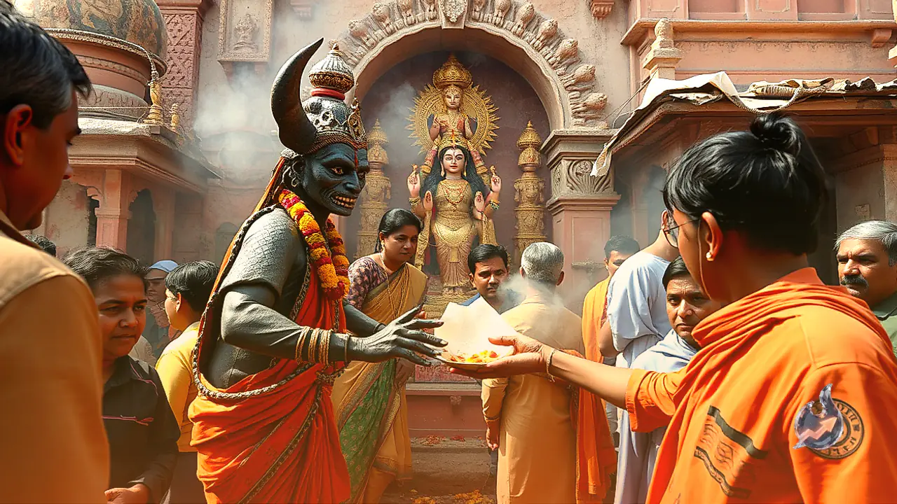 Centuries Old Rajasthan Shrine Where A Demon Receives Offerings Before The Goddess