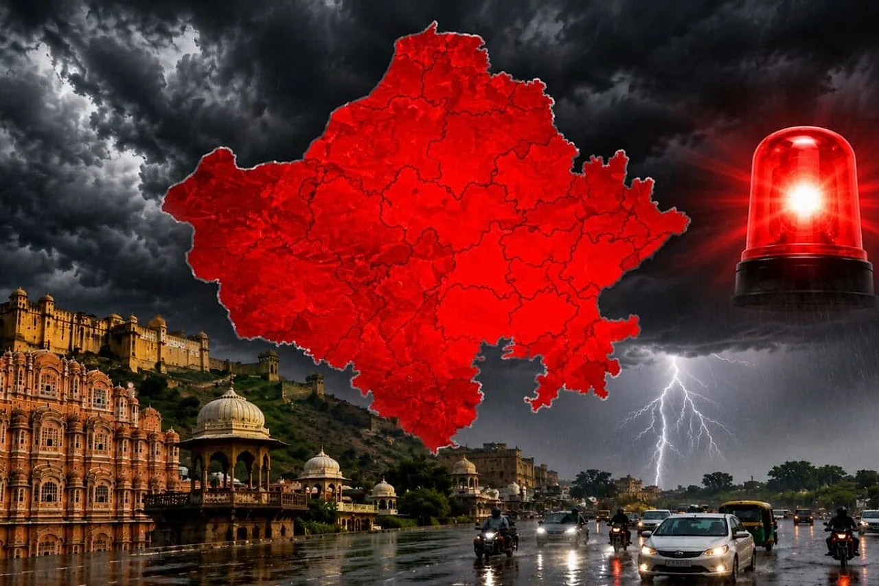 राजस्थान पर पश्चिमी विक्षोभ का प्रकोप: टोंक में बिजली तंत्र ध्वस्त, 14 जिलों में रेड अलर्ट और जयपुर में सुबह झमाझम बारिश