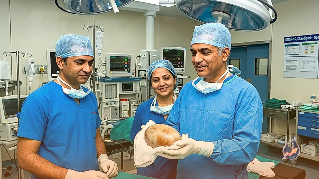 चंडीगढ़ के जीएमएसएच-16 अस्पताल में डॉक्टरों ने निकाला 500 ग्राम वजनी दुर्लभ मूत्राशय का पत्थर