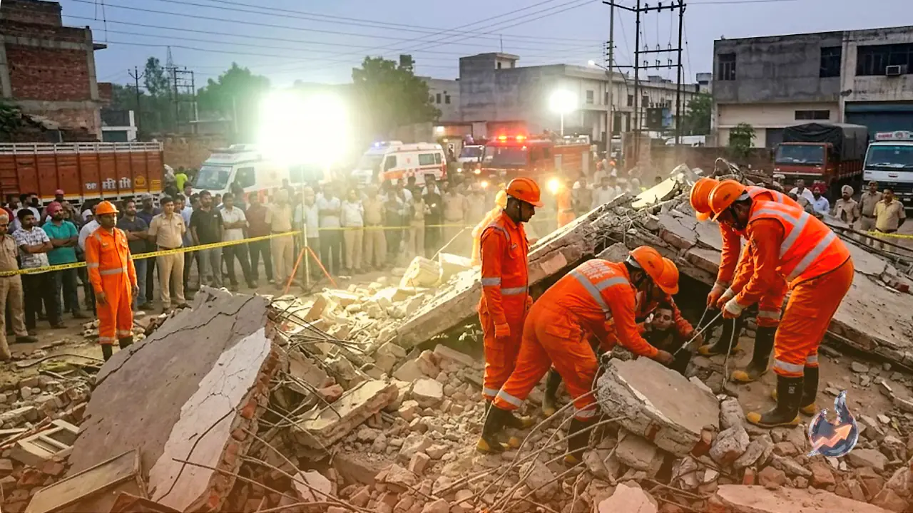 Old two-storey building collapses in Chandigarh's industrial area, four rescued alive as search continues for two trapped
