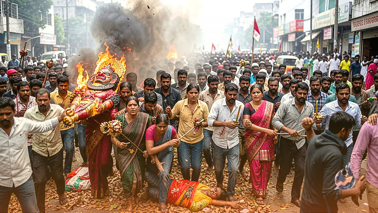 Chaotic Crush at Masaurhi Gandhi Maidan Following Effigy Burning Leaves Four Women Injured