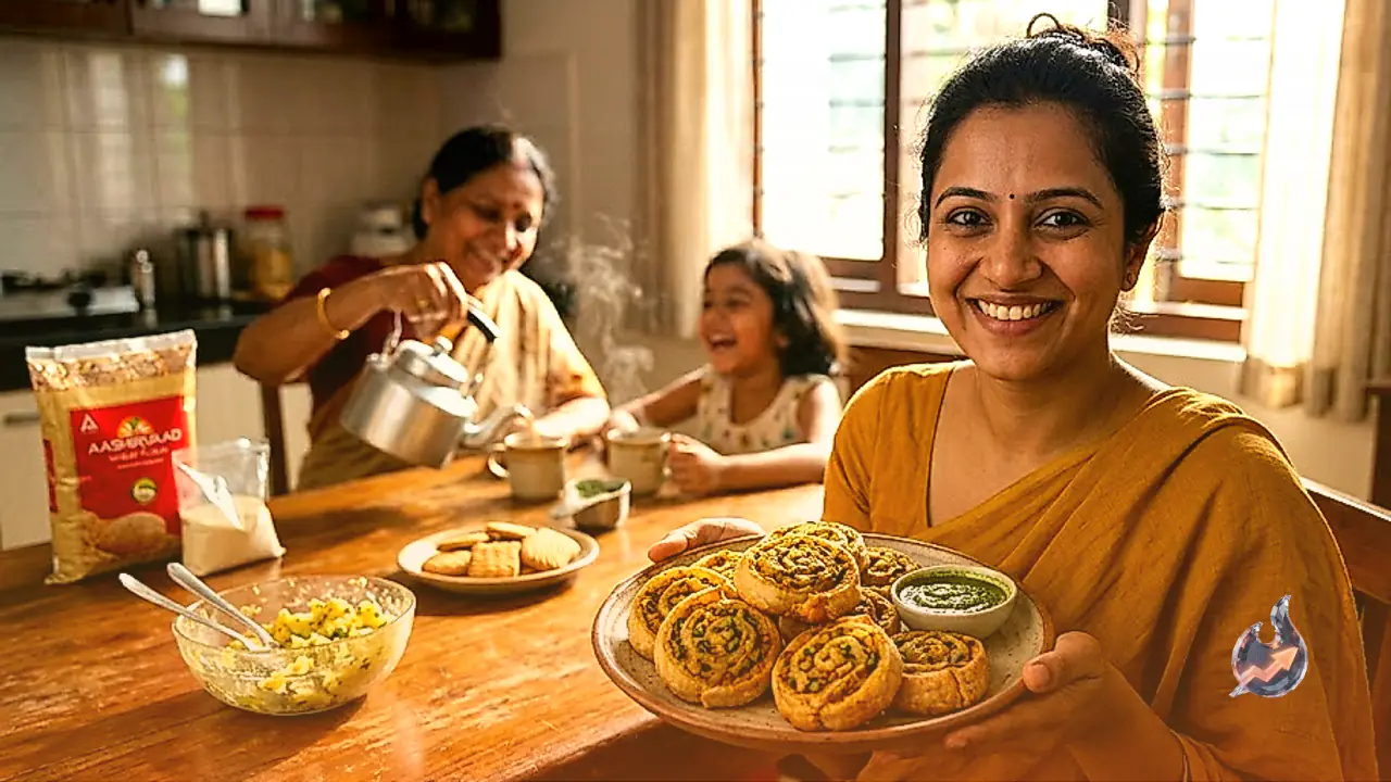 Crispy Wheat and Semolina Pinwheel Rolls: A Quick Spiced Potato Tea-Time Snack Recipe