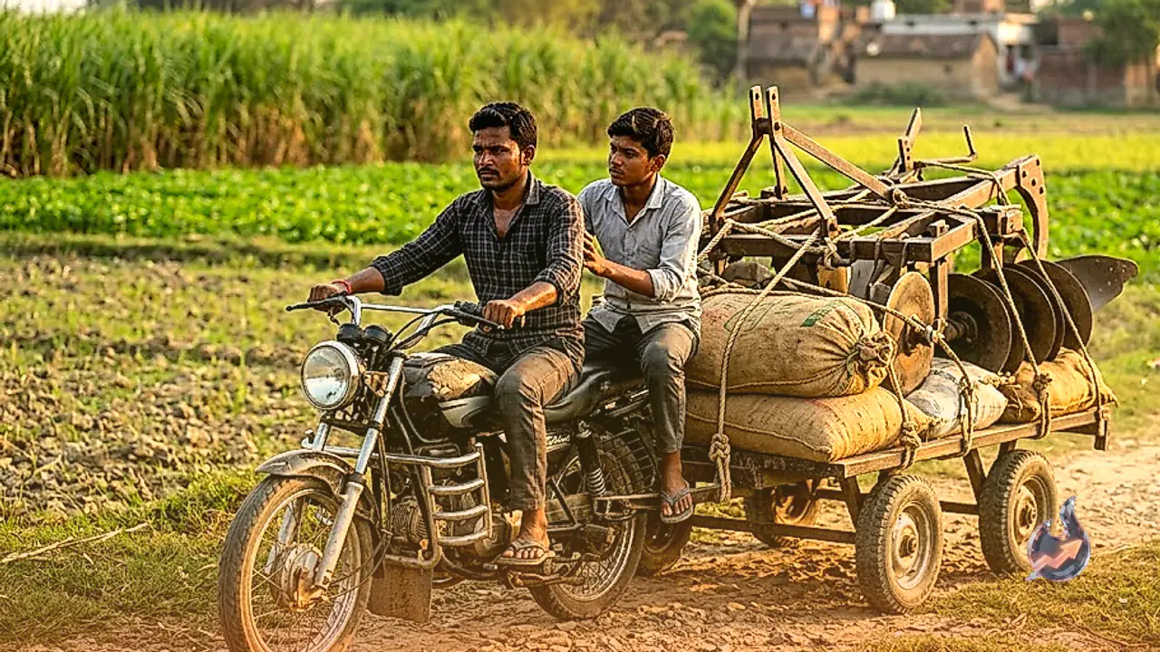 Chhapra Brothers Build Unique Motorcycle Setup to Haul Heavy Farm Equipment