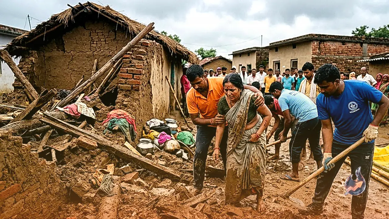 Tragic building collapse in Chhatarpur district of Madhya Pradesh claims lives of two minor sisters, mother injured