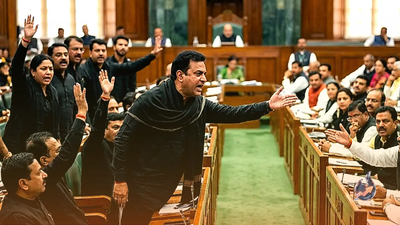 Uproar in Parliament Over Student Protests: Opposition Dons Black as BJP Launches Nationwide Counter-Agitation