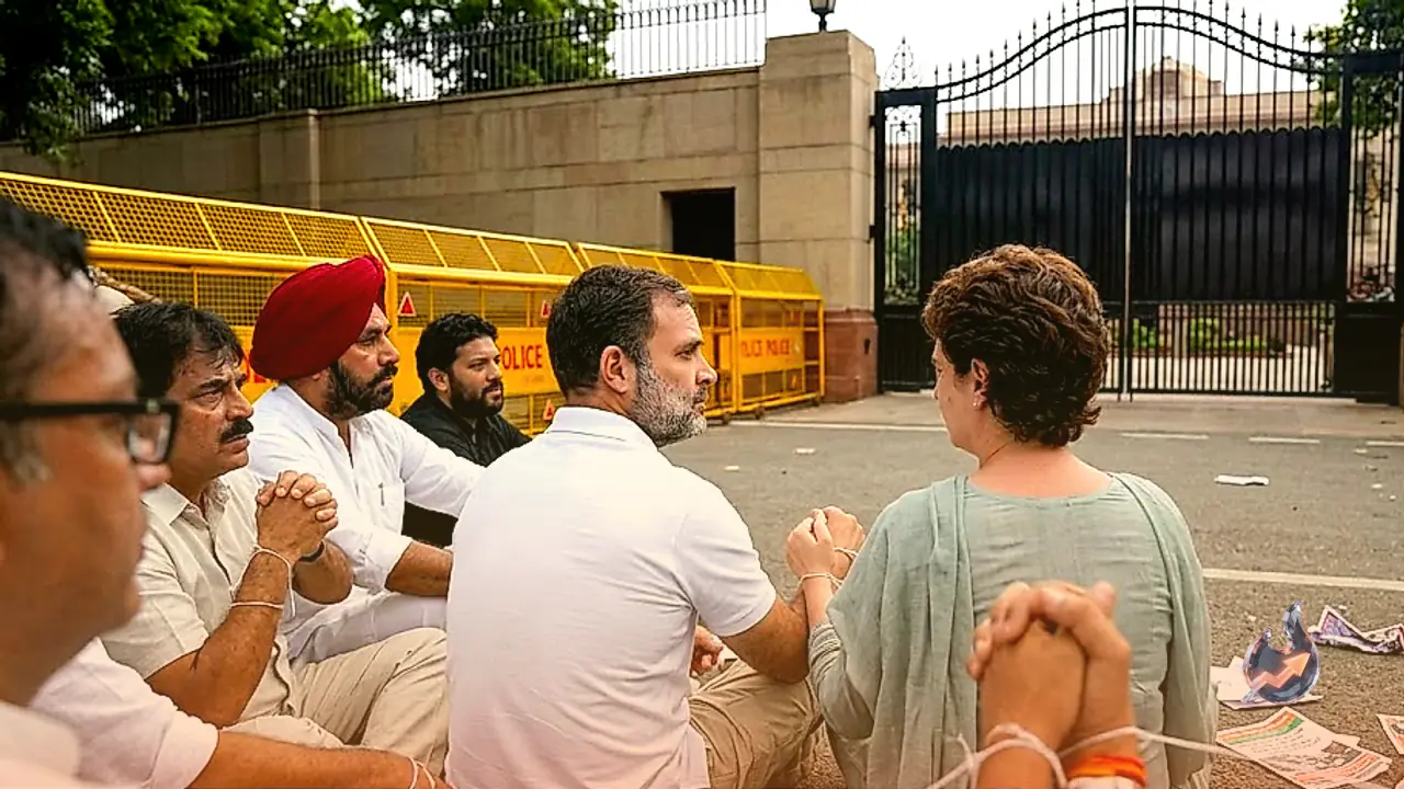 Rahul Gandhi digs in outside PM's residence as Congress demands Education Minister Dharmendra Pradhan's resignation over lathi charge on students