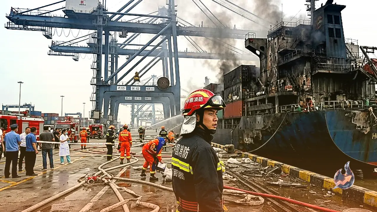Massive Fire Breaks Out on Cargo Ship at Chinese Port, 20 Dead and 5 Missing