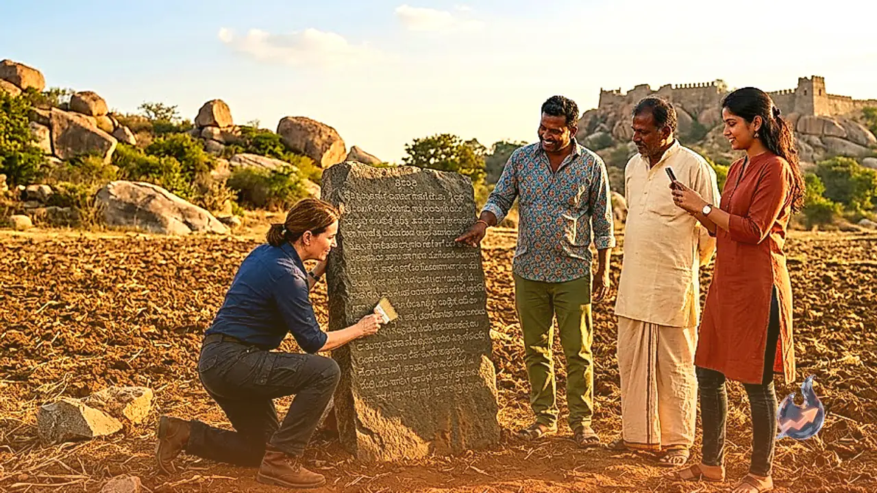 16th Century Inscription Uncovered in Chitradurga Field Warns Land Grabbers of Kashi Cow Slaughter Curse
