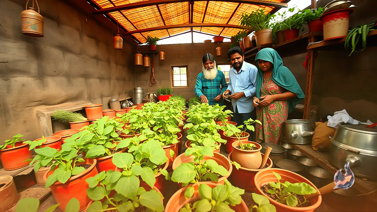 Chitrakoot Farmer Demonstrates High Yield Organic Kitchen Gardening for Compact Spaces Using Pots