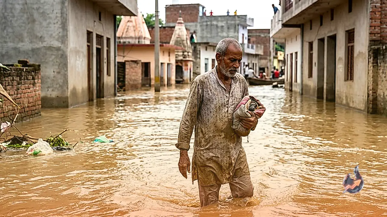 चित्रकूट में मंदाकिनी नदी की बाढ़ से भारी तबाही, 90 साल का रिकॉर्ड टूटा और तीन की मौत