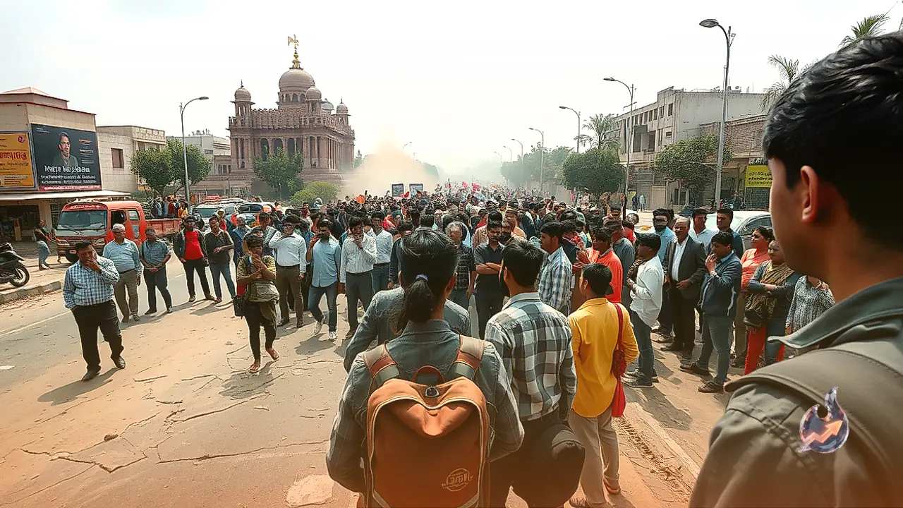 Coaching Students in Kota Landmark City Protest Broken Roads and Dust, Demand Better Civic Facilities