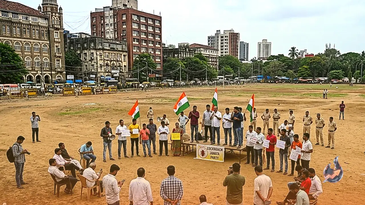 मुंबई में फ्लॉप रहा कॉकरोच जनता पार्टी का प्रदर्शन, आजाद मैदान में नहीं जुटा भीड़ का समर्थन
