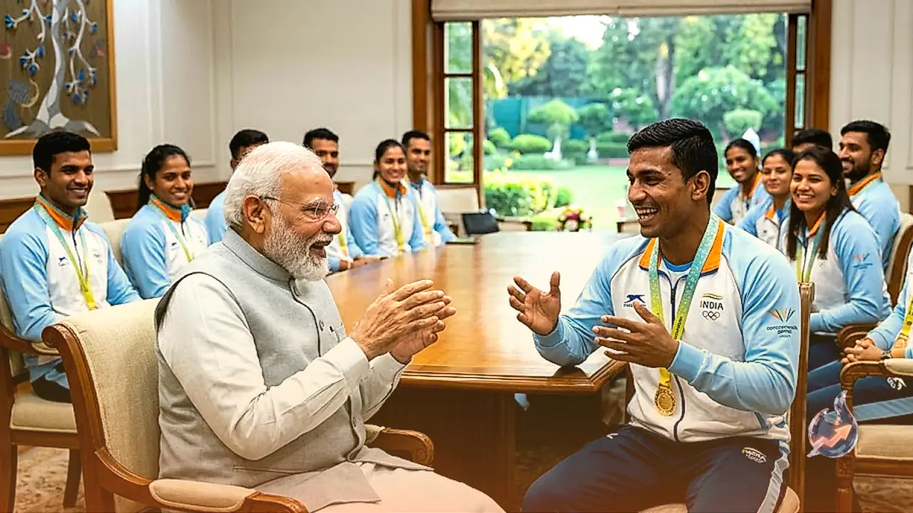 PM Narendra Modi Hosts CWG 2026 Medalists as Boxer Narender Berwal Shares Amusing Anecdote