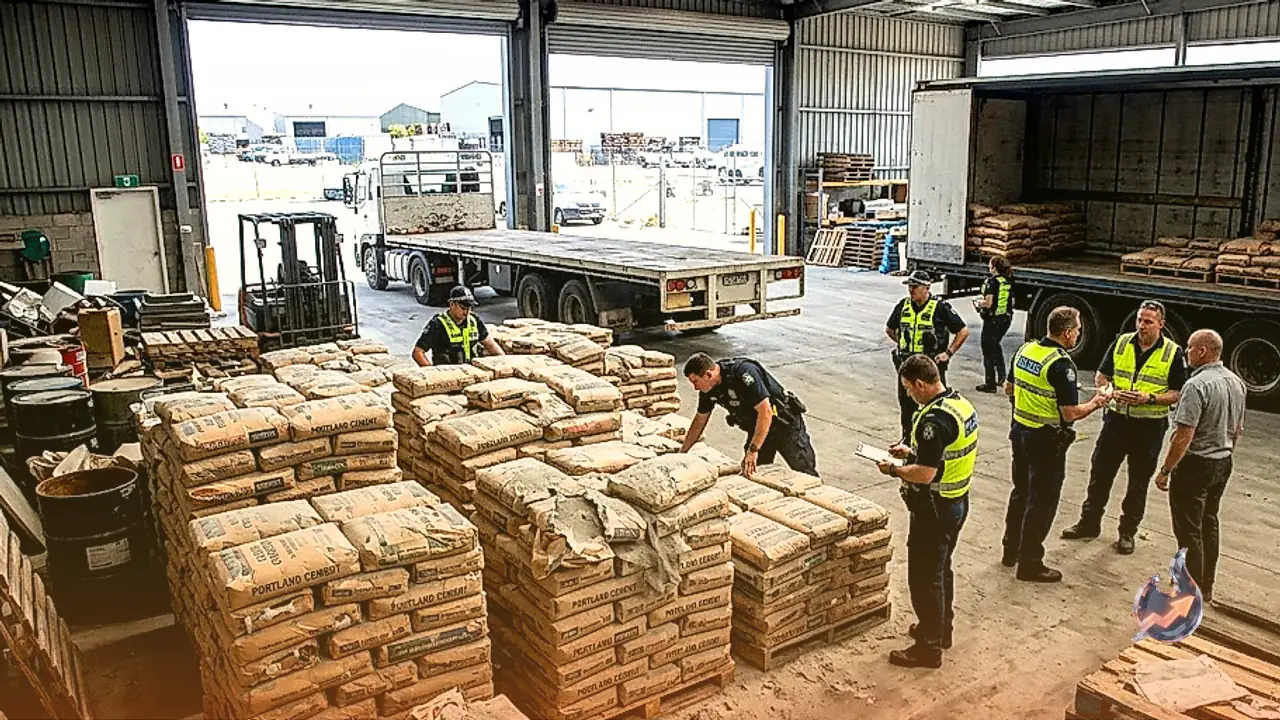 Counterfeit Branded Cement Operation Uncovered in Kanpur's Panki, Heavy Stock of Bags and Two Trucks Seized