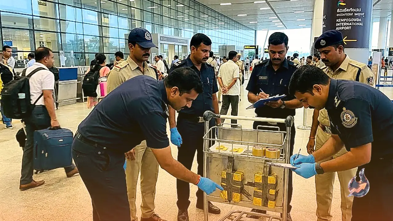 Customs Bust Smuggling Plot at Kempegowda Airport as Passengers Tape 1.78 Crore Rupee Gold Under Carts