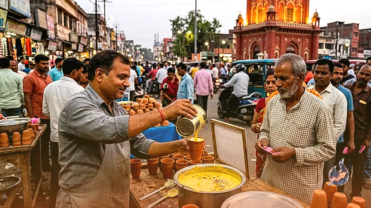 Darbhanga Tower Lassi Stall Draws Crowds for Rich Saffron Kulhad Drink at Just 50 Rupees