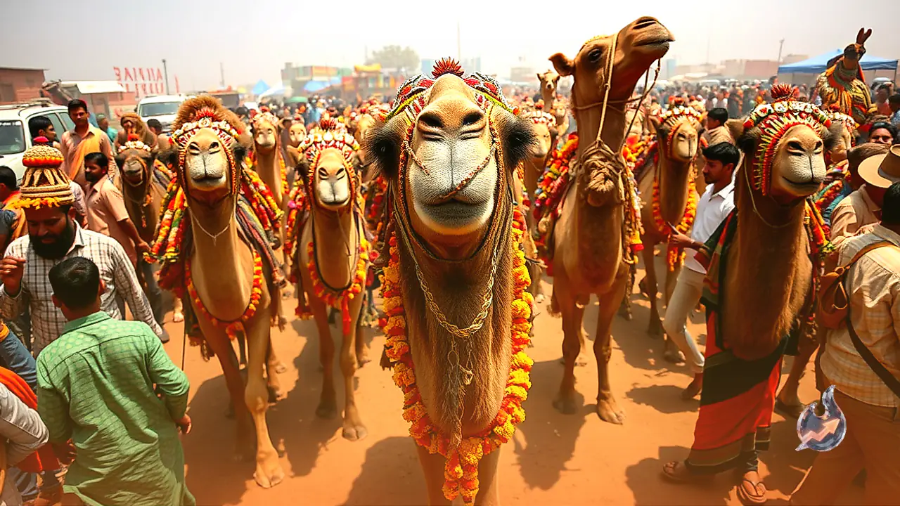 Decorated Camels Groove to Folk Rhythms at Sikar Beri Animal Fair as Moti and Gajraj Dazzle Crowds