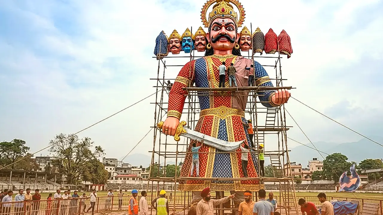 Dehradun Builds 181-Foot Waterproof Ravana Effigy to Safeguard Dussehra Against Rain