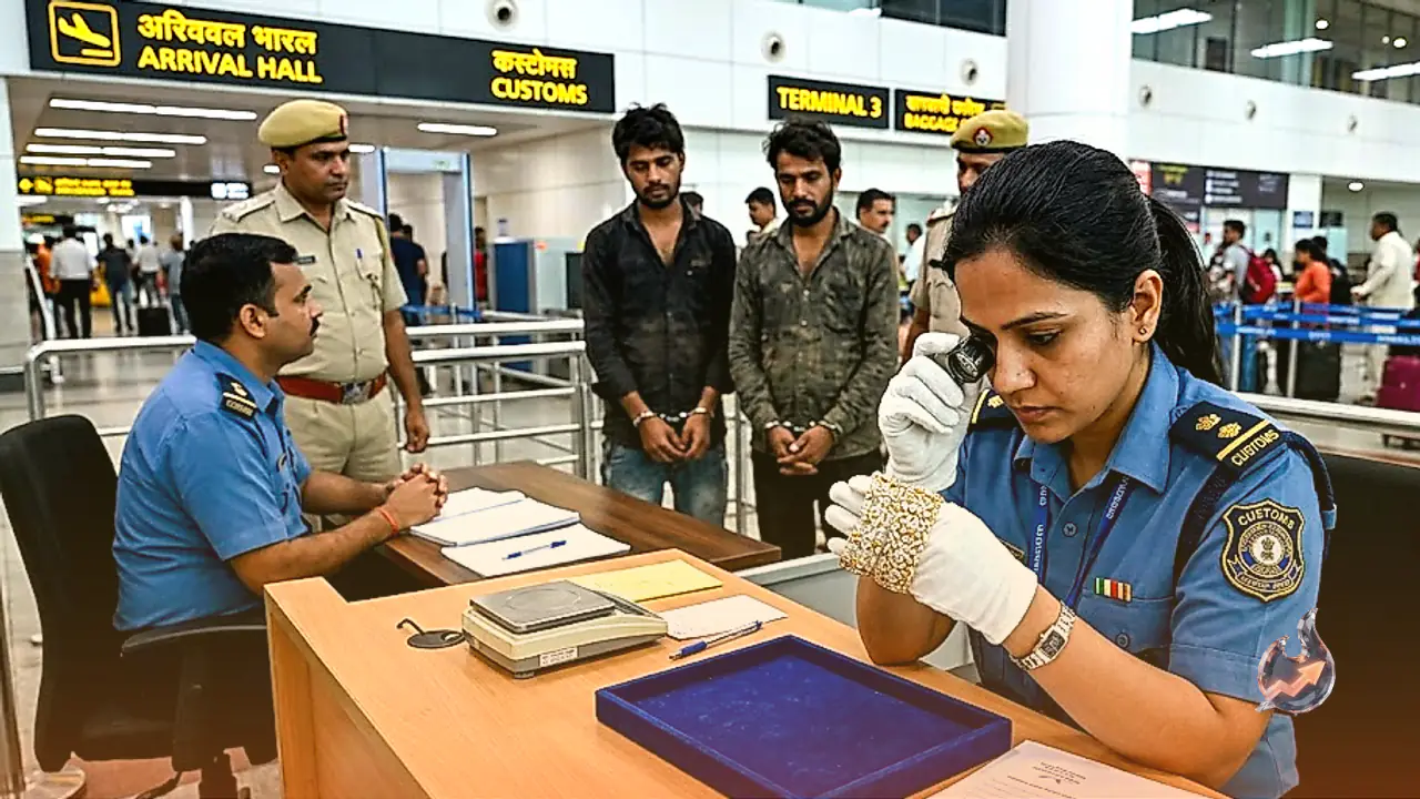 दिल्ली एयरपोर्ट पर हीरों जड़ी सोने की चूड़ी ने खोली स्मगलिंग की परतें, दो अलग मामलों में 3 गिरफ्तार