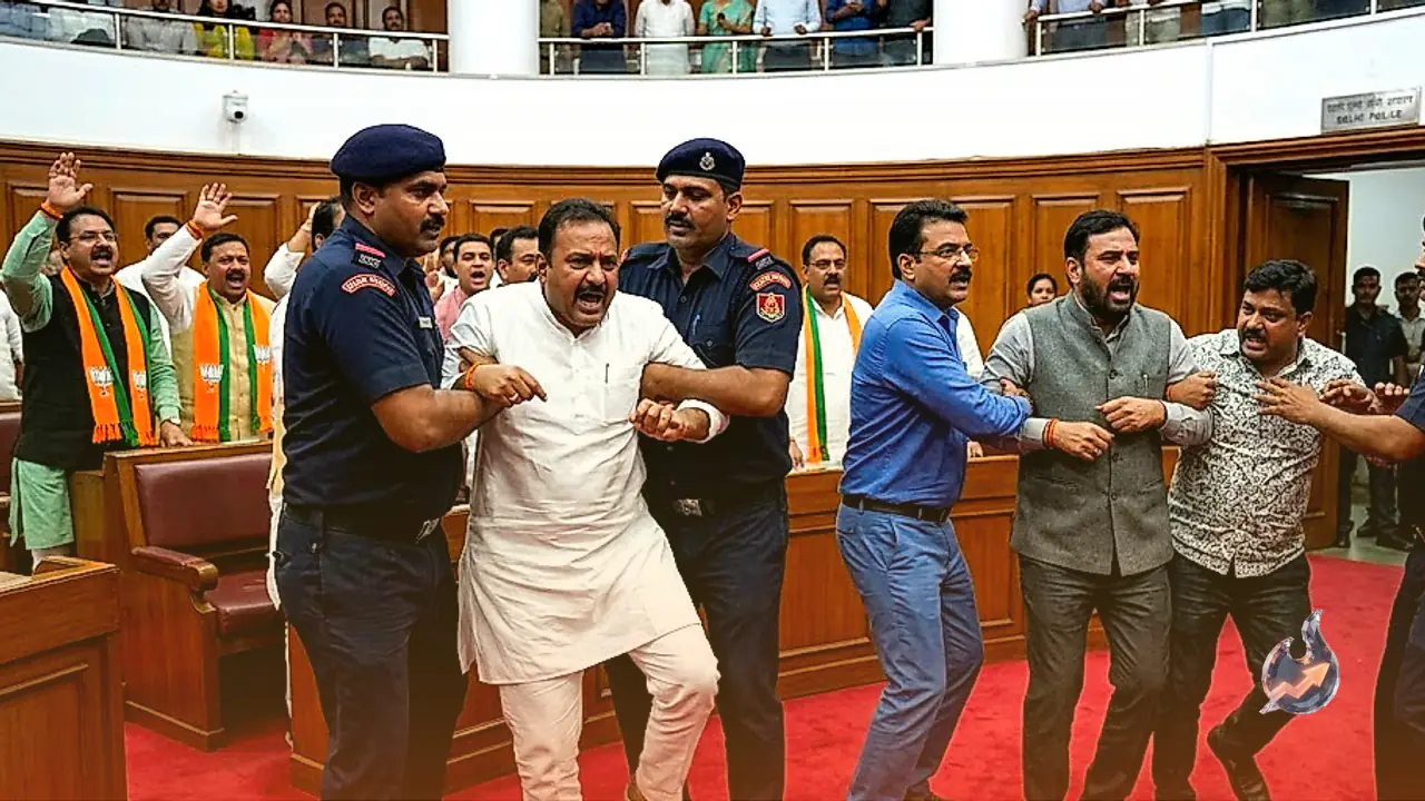 Monsoon Session Opens with Fierce Clashes in Delhi Assembly as Four Opposition Lawmakers Face Marshaling Out