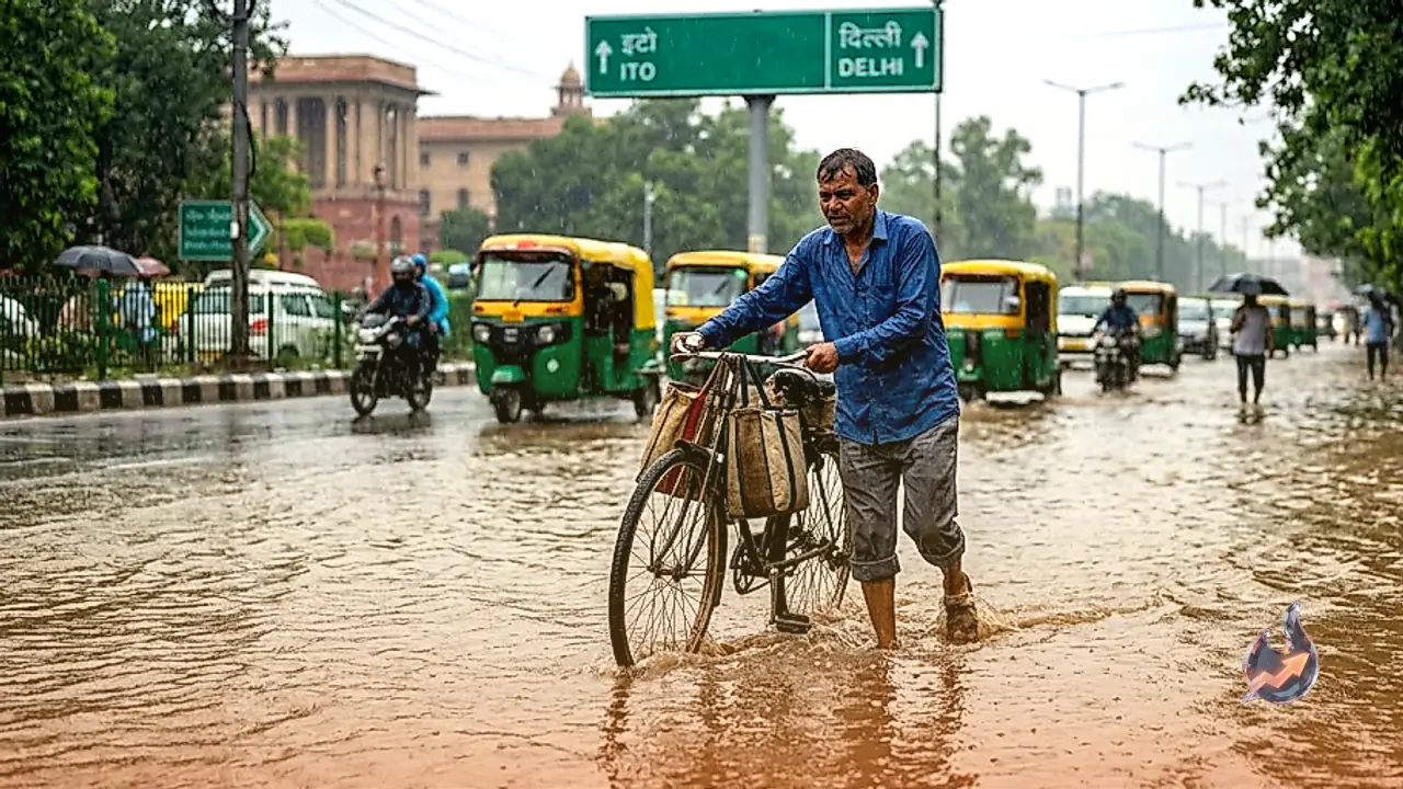 Heavy Downpour Paralyzes Delhi-NCR: 34.9 MM Rainfall in 3 Hours Triggers Widespread Waterlogging and School Closures