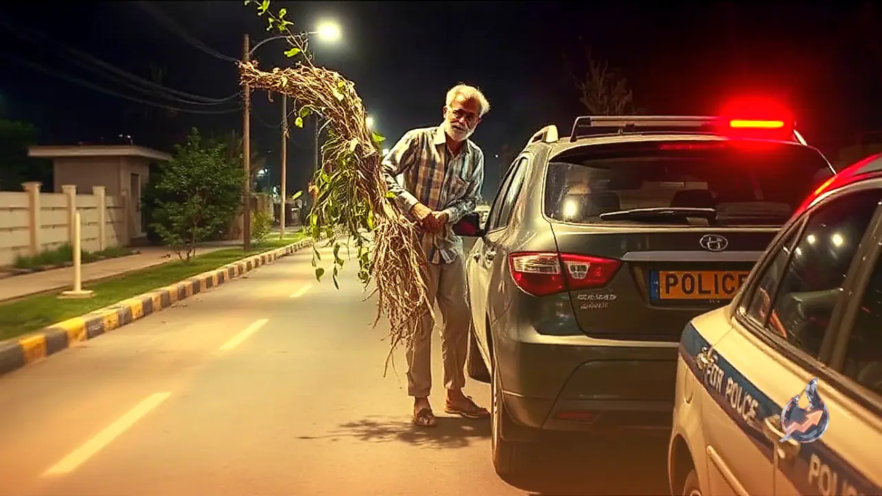Plant Uprooted from Delhi-Dehradun Corridor Divider and Stuffed into Car Trunk Bearing Police Sign