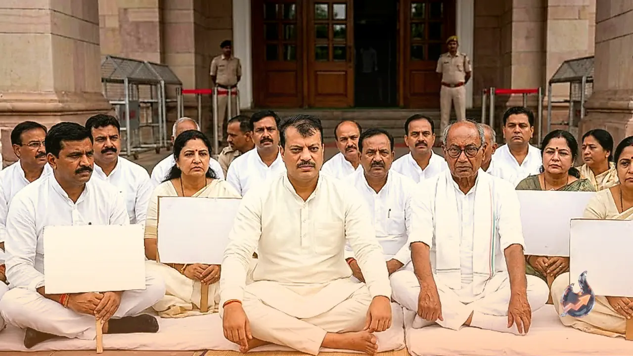 Delhi Protest Ripples Reach Madhya Pradesh: Congress MLAs Stage Dharna Outside CM's Office Over NEET Row