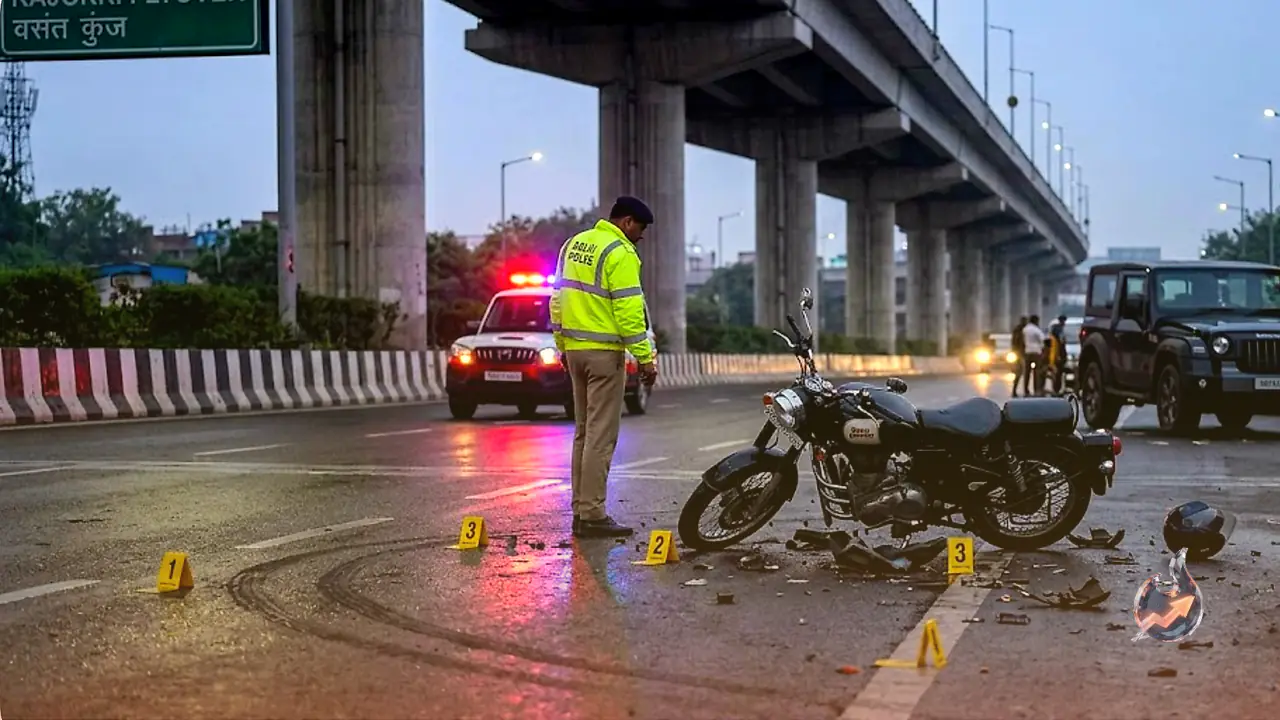 Gurugram Man Dies After Speeding Thar Hits Bike Near Delhi's Rajokri Flyover, Family Alleges He Was Left to Die on Road