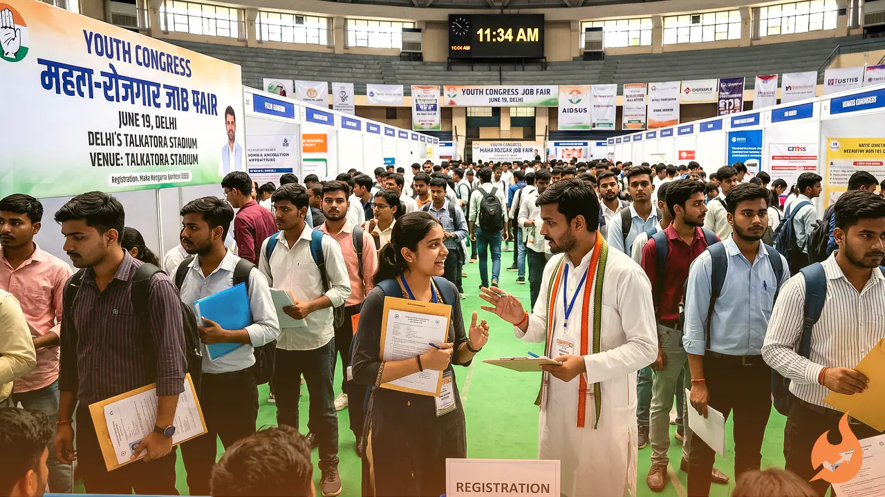 दिल्ली में 19 जून को युवा कांग्रेस का महारोजगार मेला, तालकटोरा स्टेडियम में युवाओं को मिलेगा रोजगार