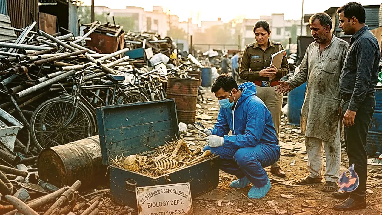 Skeletal remains-like box recovered from scrap in Central Delhi, items came from a school; police launch probe