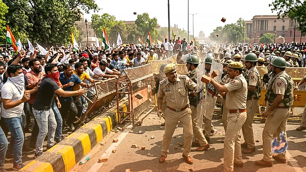 Delhi Protest Turns Violent: Mob Pelts Stones At Police Near Tolstoy Marg, Leaves Two ACPs And Three Others Injured