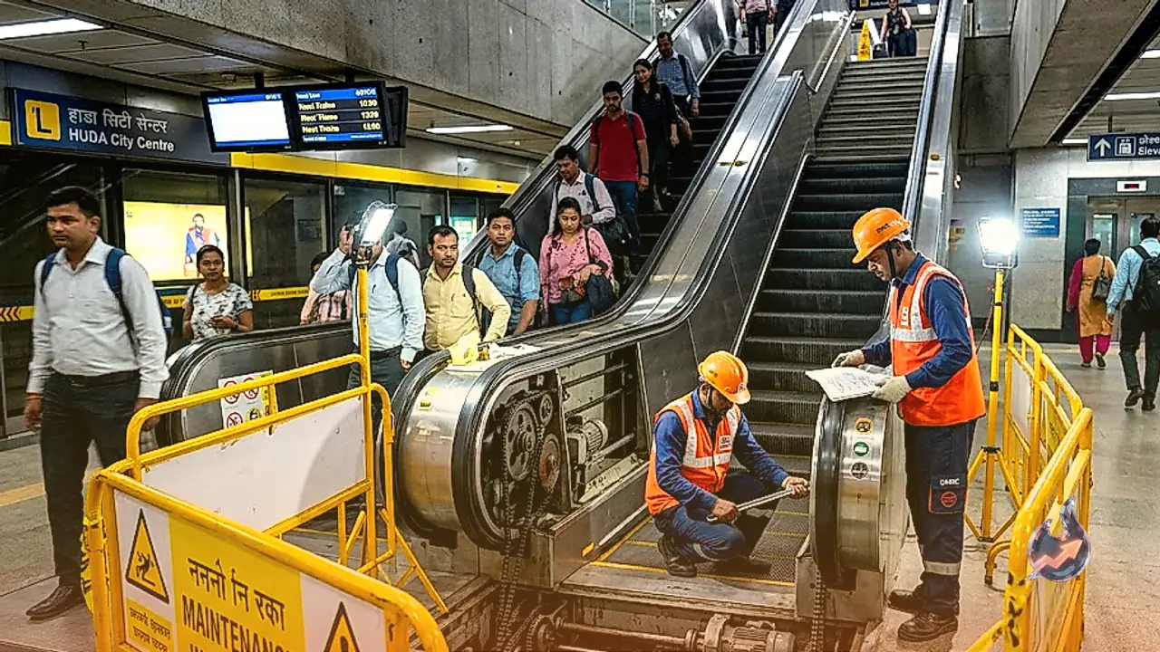 DMRC Starts Escalator Overhaul Work Across 6 Stations on Yellow Line, Issues Travel Guidance for Passengers