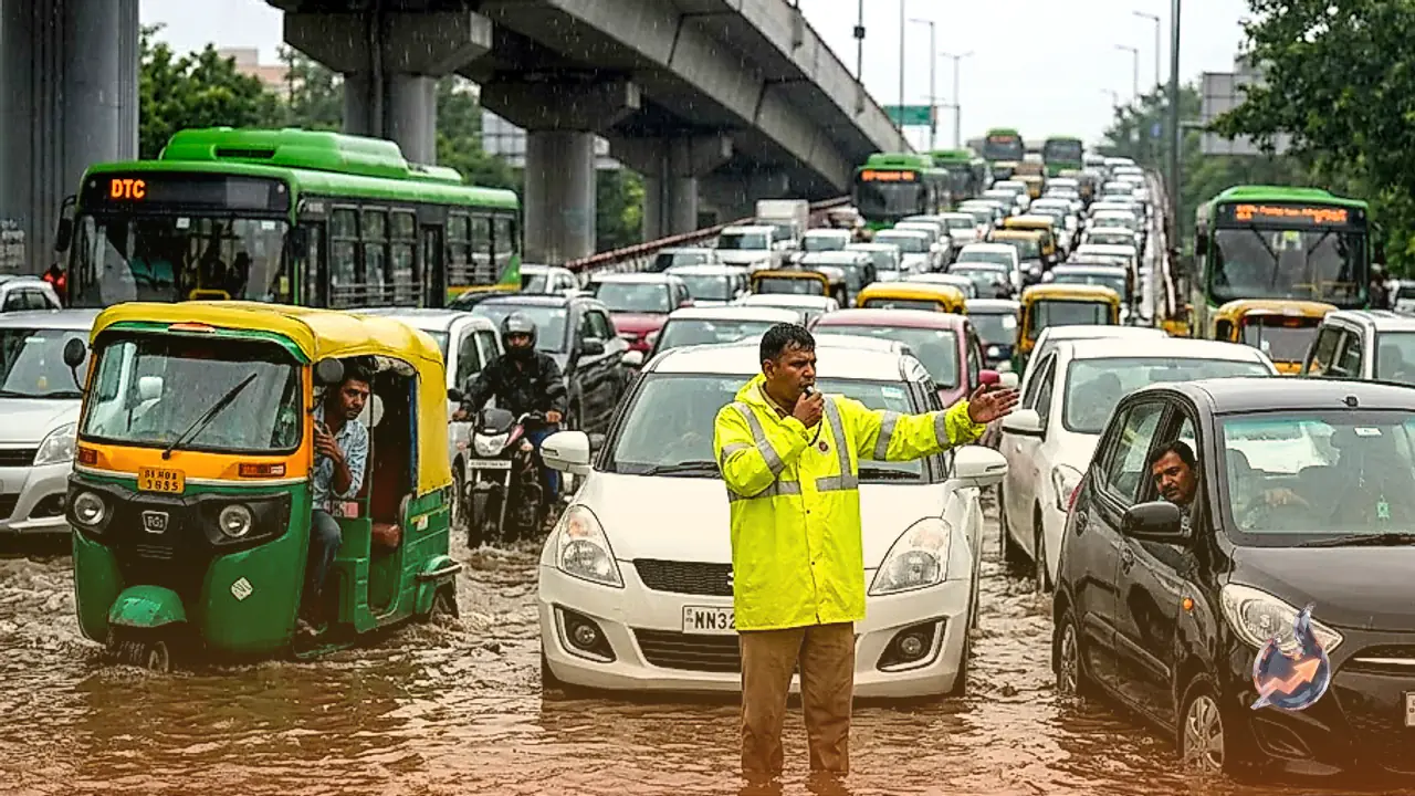 दिल्ली एनसीआर में आफत की बारिश से लगा भीषण जाम, जारी हुआ रेड अलर्ट और जानें स्कूल छुट्टी की स्थिति