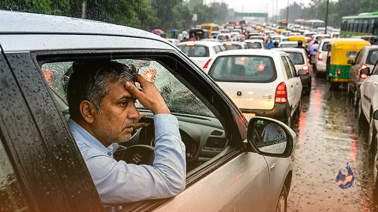 Delhi NCR Rain Triggers Massive Gridlock as Standard One Hour Commutes Drag to Two and a Half Hours