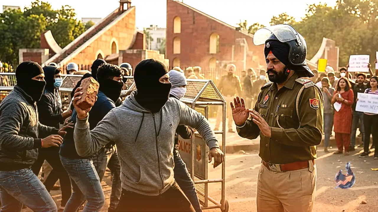 दिल्ली पुलिस का खुलासा: NEET प्रदर्शन में घुसे नकाबपोश उपद्रवी, बातचीत के लिए सरकार ने दिया संयम बरतने का निर्देश