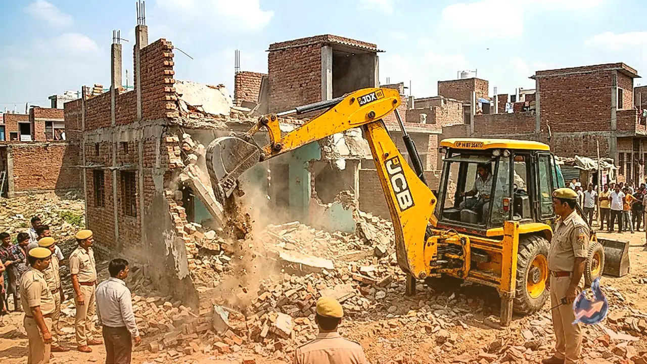 Demolition Drive in Ghaziabad: Bulldozers Raze Unauthorised Colony in Tronica City