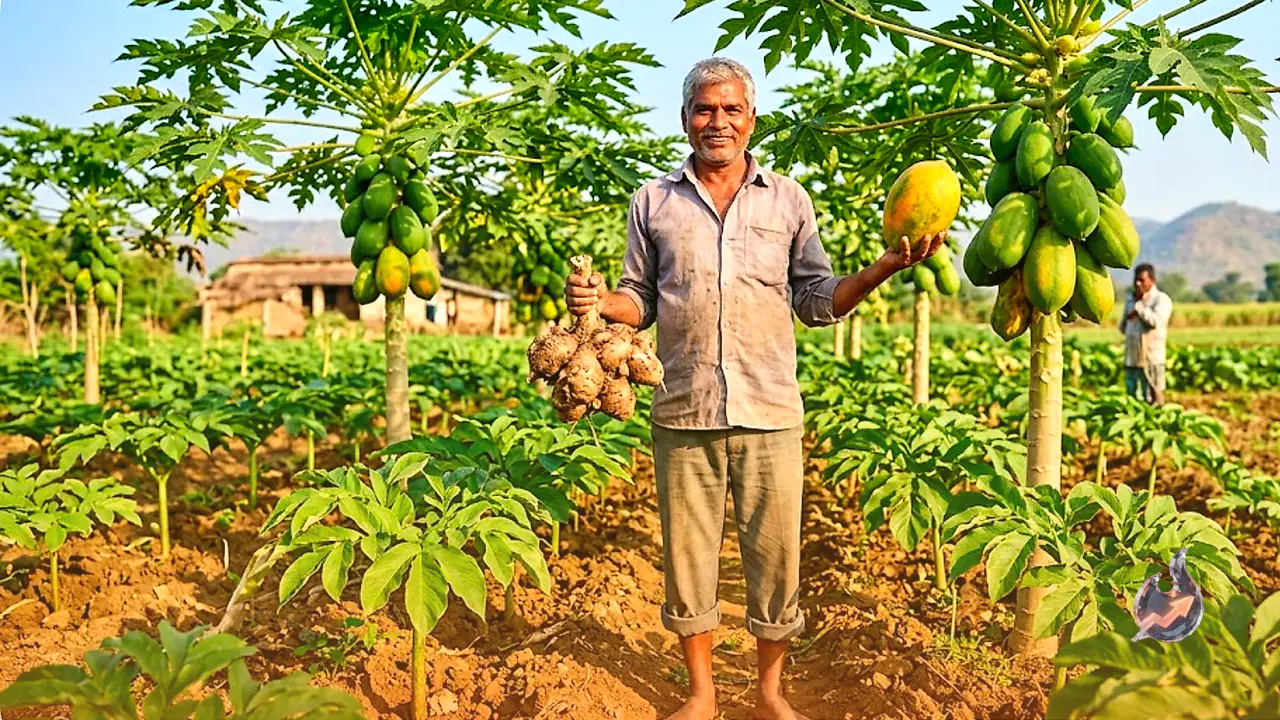 Deoghar Farmer Ambika Kushwaha Boosts Income Through Innovative Papaya and Elephant Foot Yam Intercropping