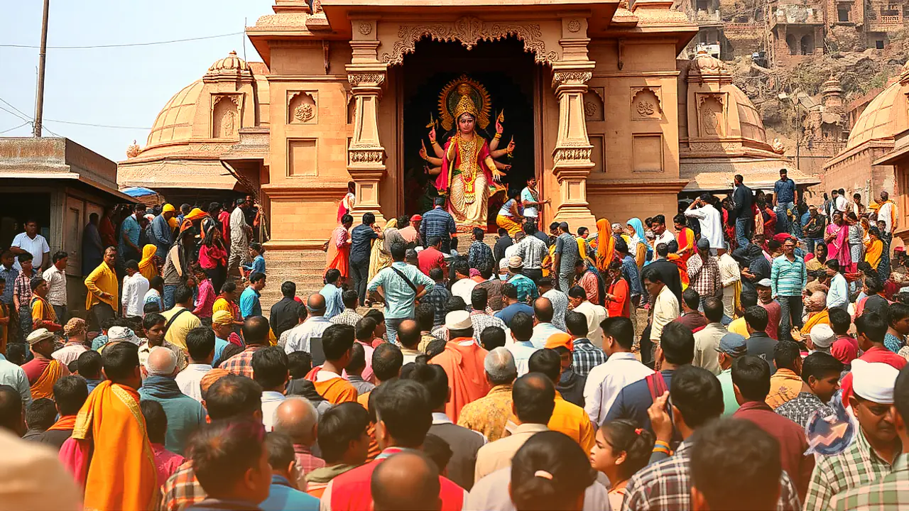 Devotees Flock to Bijasan Mata Temple in Bundi, Climbing 750 Steps During Navratri