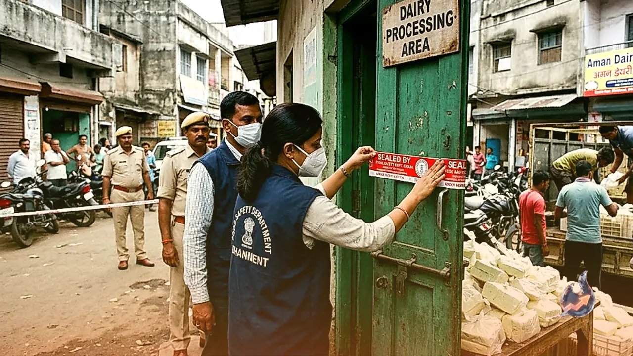 धनबाद में खाद्य सुरक्षा विभाग का कड़ा एक्शन, छापेमारी के दौरान डेयरी सील और भारी मात्रा में पनीर जब्त