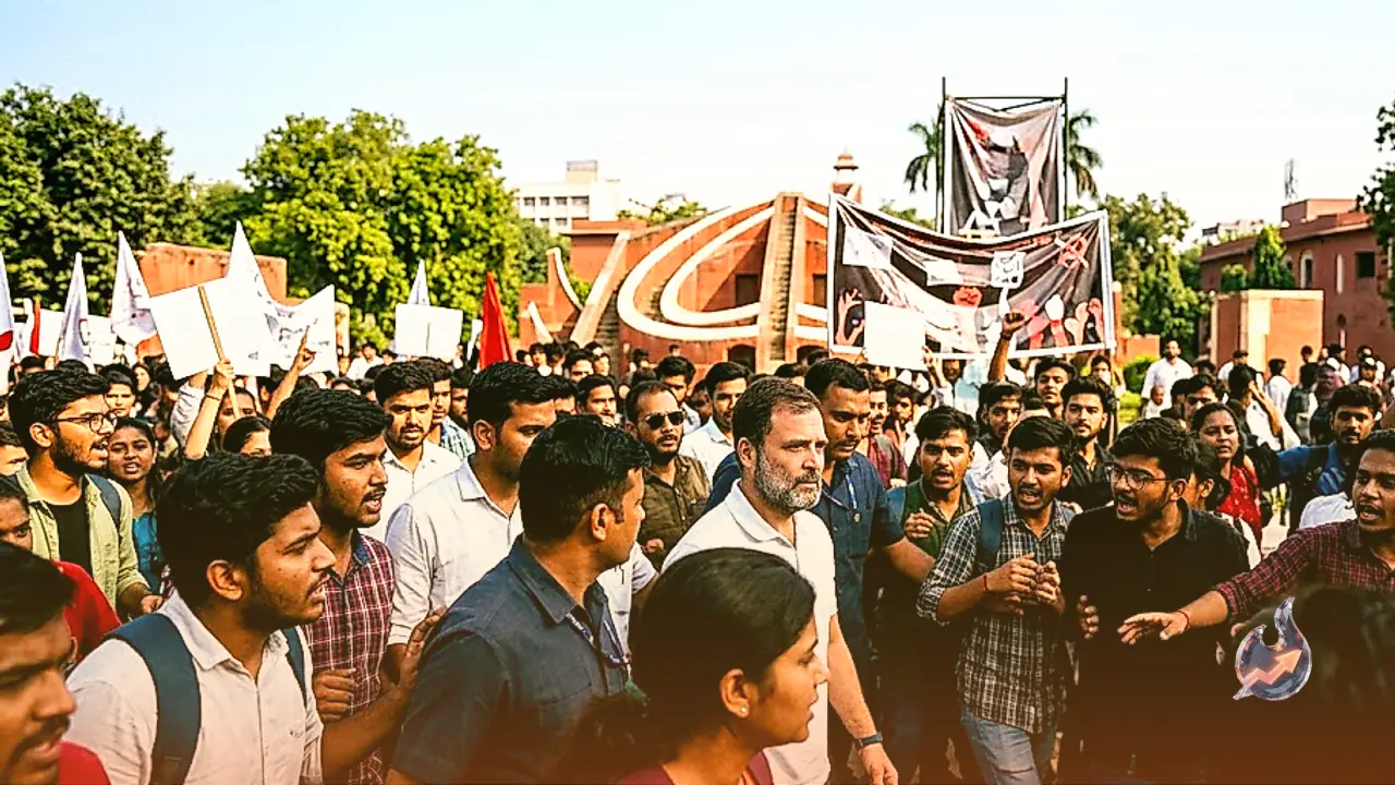 धर्मेंद्र प्रधान की बर्खास्तगी की मांग पर अड़े राहुल गांधी, घायल छात्राओं को साथ लेकर पहुंचे जंतर-मंतर
