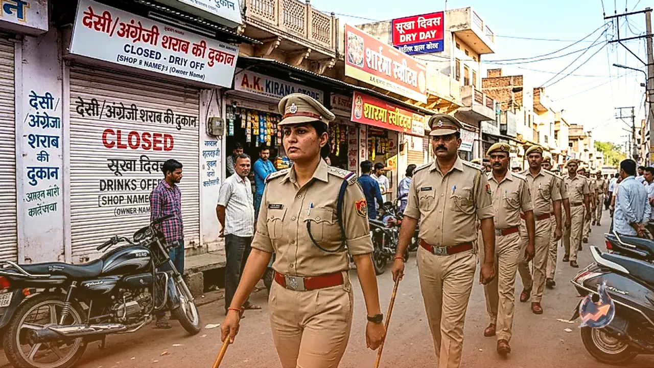 धौलपुर में 9 और 11 सितंबर की वोटिंग से पहले पुलिस सड़कों पर उतरी, शराब पर आज से पाबंदी