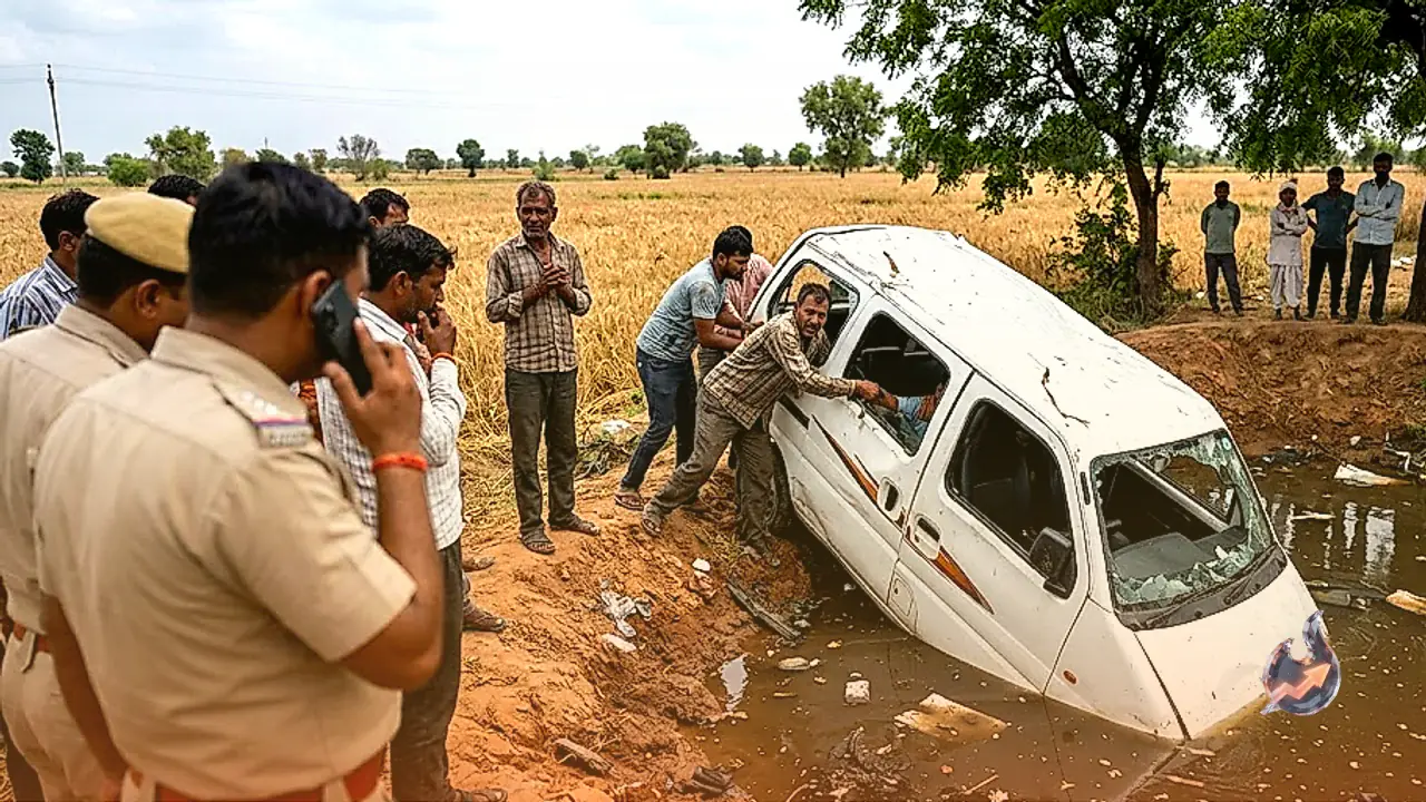 धौलपुर में दर्दनाक हादसा, पानी से भरे गड्ढे में ईको वैन पलटने से तीन बच्चों समेत चार की मौत