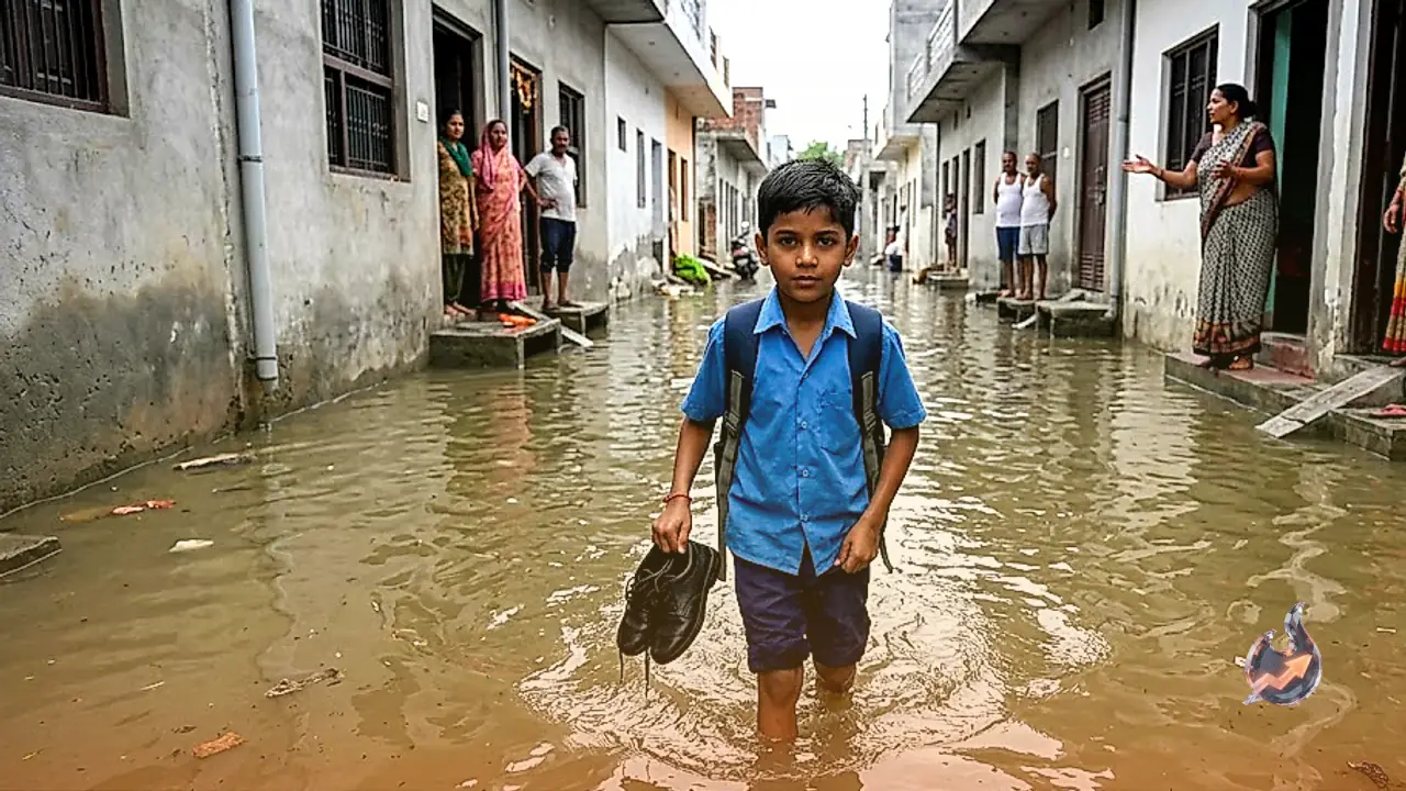 Dholpur Panchvati Colony Facing 15-Day School Disruption as Severe Waterlogging and Paper Solutions Spark Anger